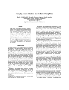 Managing Unseen Situations in a Stochastic Dialog Model