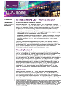 Indonesian Mining Law – What's Going On?