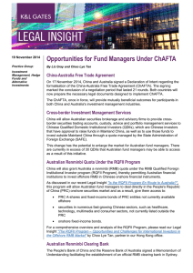 Opportunities for Fund Managers Under ChAFTA China-Australia Free Trade Agreement