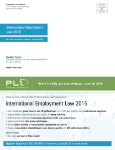 International Employment Law 2015 International Employment Law 2015