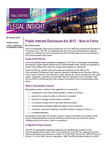 Public Interest Disclosure Act 2013 – Now in Force