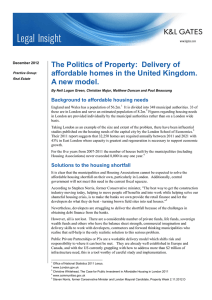 The Politics of Property:  Delivery of A new model.