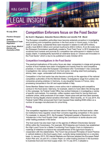 Competition Enforcers focus on the Food Sector