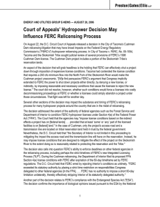 Court of Appeals’ Hydropower Decision May Influence FERC Relicensing Process