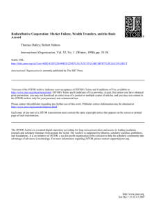 Redistributive Cooperation: Market Failure, Wealth Transfers, and the Basle Accord International Organization