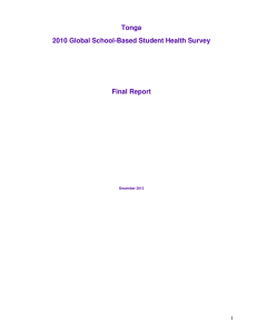 Tonga 2010 Global School-Based Student Health Survey  Final Report