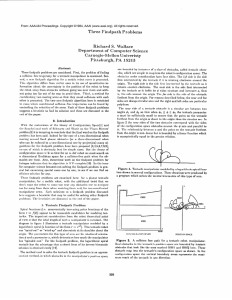 Three  Findpath Problems Richard  S.  Wallace Department