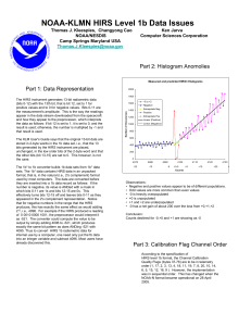 NOAA-KLMN HIRS Level 1b Data Issues