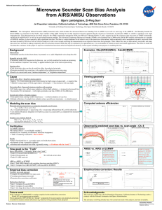 Microwave Sounder Scan Bias Analysis from AIRS/AMSU Observations Bjorn Lambrigtsen, Zi-Ping Sun