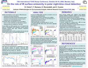 On the role of IR surface emissivity in polar night-time... REMARKS RATIONALE ANALYSIS
