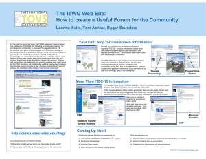 The ITWG Web Site: Leanne Avila, Tom Achtor, Roger Saunders