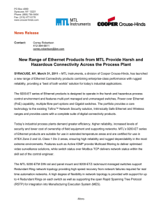 New Range of Ethernet Products from MTL Provide Harsh and