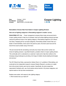 Eaton’s Cooper Lighting Division Remodelers Choose Halo from