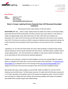 Eaton’s Cooper Lighting Division Expands Halo LED Recessed Downlight Collection