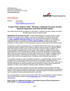 News Release  ēēr Cooper Power Systems Cl