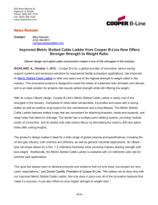 News Release Stronger Strength to Weight Ratio