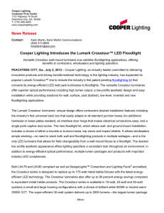 Cooper Lighting Introduces the Lumark Crosstour™ LED Floodlight News Release