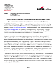 Cooper Lighting Introduces the Next Generation LED LightBAR System