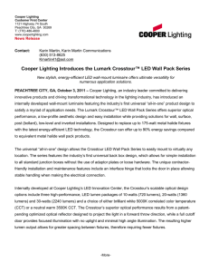 Cooper Lighting Introduces the Lumark Crosstour™ LED Wall Pack Series