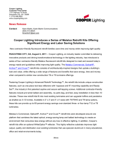 Cooper Lighting Introduces a Series of Metalux Retrofit Kits Offering
