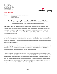 Two Cooper Lighting Products Named 2010 Products of the Year