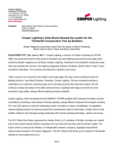 Cooper Lighting’s Halo Brand Named the Leader for the