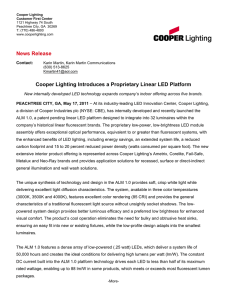 Cooper Lighting Introduces a Proprietary Linear LED Platform News Release