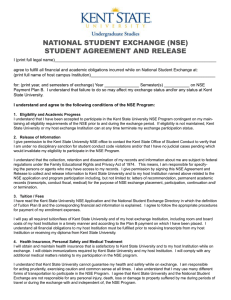 NatioNal StudeNt exchaNge (NSe) StudeNt agReeMeNt aNd ReleaSe