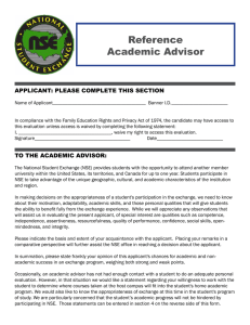 Reference academic advisor applicaNt: pleaSe coMplete thiS SectioN
