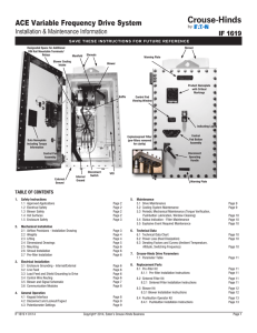 ACE Variable Frequency Drive System IF 1619 Installation &amp; Maintenance Information