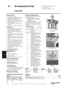 EXL Explosionproof Exit Sign Factory-sealed