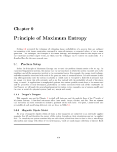 Principle  of  Maximum  Entropy Chapter  9
