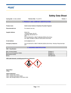 Safety Data Sheet 1. PRODUCT AND COMPANY IDENTIFICATION