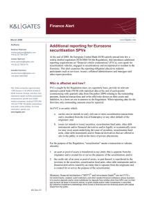 Finance Alert Additional reporting for Eurozone securitisation SPVs