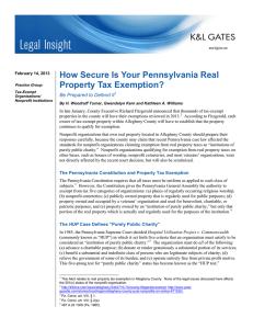 How Secure Is Your Pennsylvania Real Property Tax Exemption?