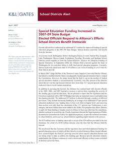 School Districts Alert Special Education Funding Increased in 2007-09 State Budget