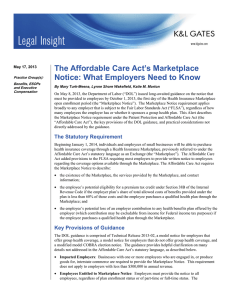 The Affordable Care Act’s Marketplace Notice: What Employers Need to Know