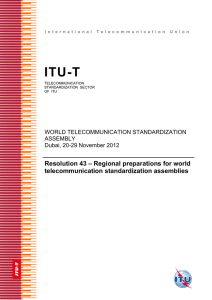 ITU-T Resolution 43 – Regional preparations for world telecommunication standardization assemblies