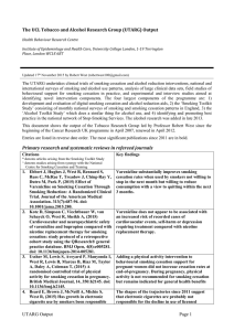 The UCL Tobacco and Alcohol Research Group (UTARG) Output