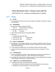 –V–SPRING ASSIST LIGHT POLE PRODUCT SPECIFICATION GUIDE SECTION 26 01 50