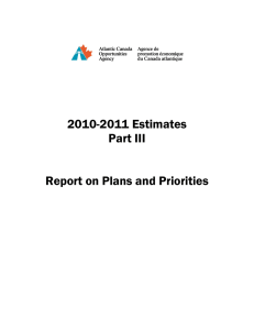 2010-2011 Estimates Part III Report on Plans and Priorities