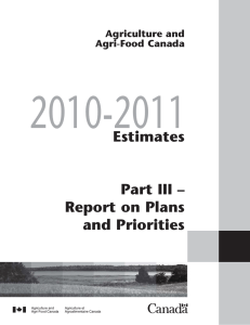 2010-2011 Estimates Part III – Report on Plans