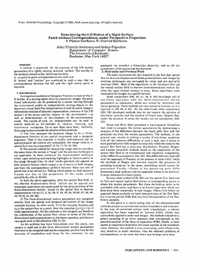 Determining  the 3-D  Motion  of a Rigid ... Patch  without Correspondence,  under  Perspective  Projection: