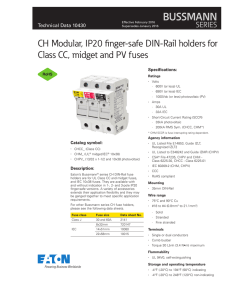 BUSSMANN CH Modular, IP20 finger-safe DIN-Rail holders for SERIES