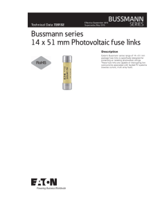 Bussmann series 14 x 51 mm Photovoltaic fuse links BUSSMANN SERIES