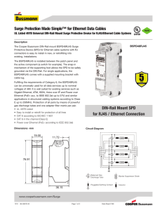 Surge Protection Made Simple™ for Ethernet Data Cables BSPD48RJ45