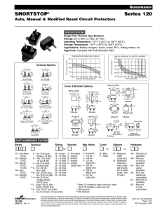 SHORTSTOP Series 120 Auto, Manual &amp; Modified Reset Circuit Protectors Bussmann