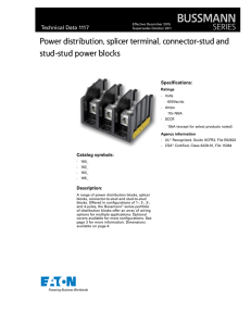 BUSSMANN Power distribution, splicer terminal, connector-stud and stud-stud power blocks SERIES