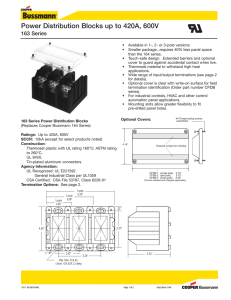 Power Distribution Blocks up to 420A, 600V 163 Series