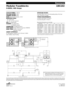 Modular Fuseblocks 1BS102 0-600V, 400 Amps Bussmann